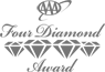 The image is a logo for the "AAA Four Diamond Award" featuring four diamond shapes in a horizontal line.